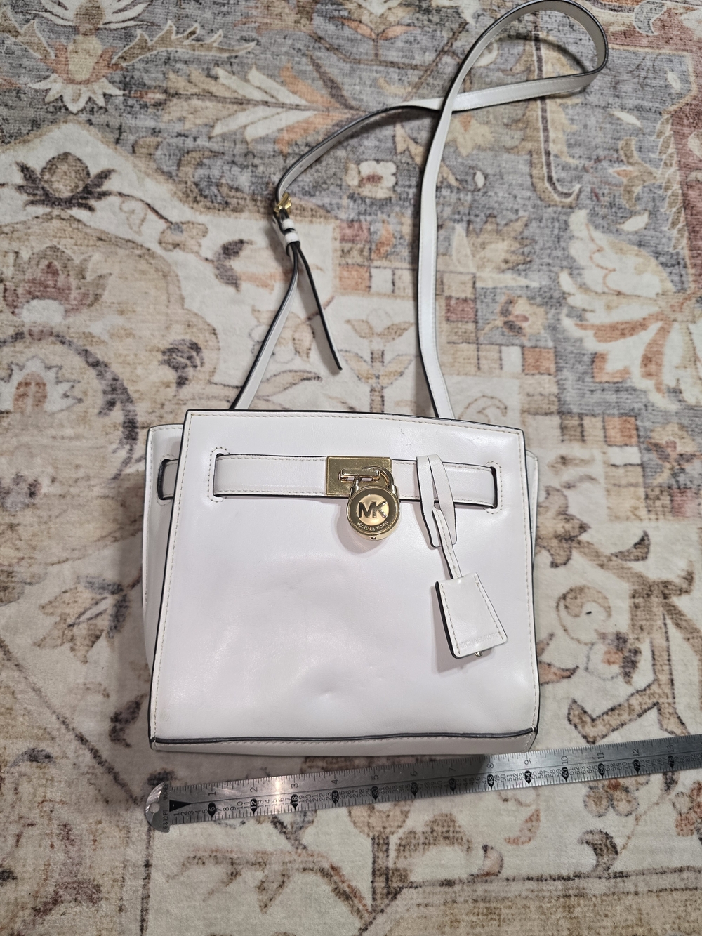 Michael Kors White Leather Hamilton Traveler Bag